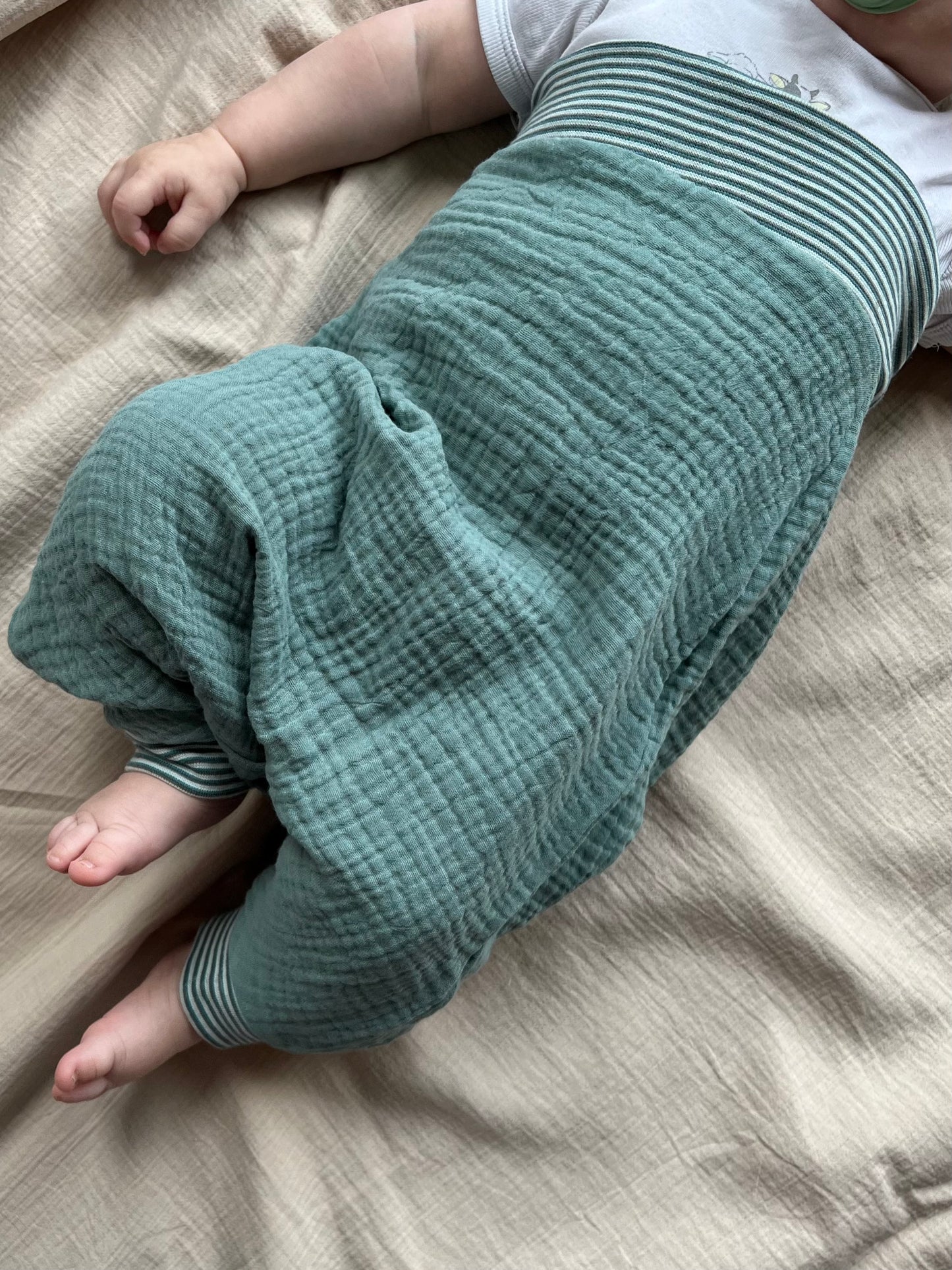 Musselin Strampelsack - senf