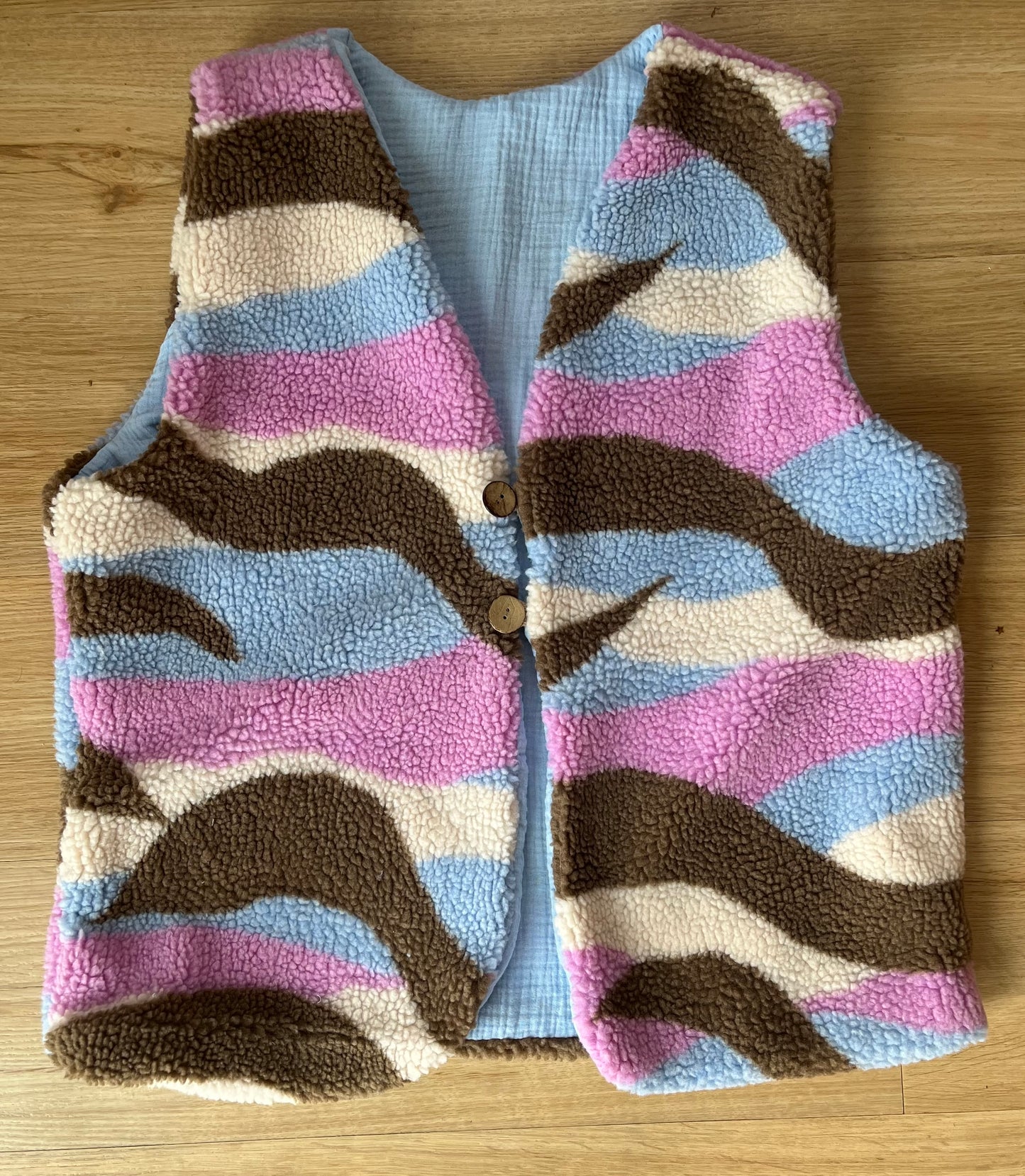 Teddy Weste Swirl Blue Green