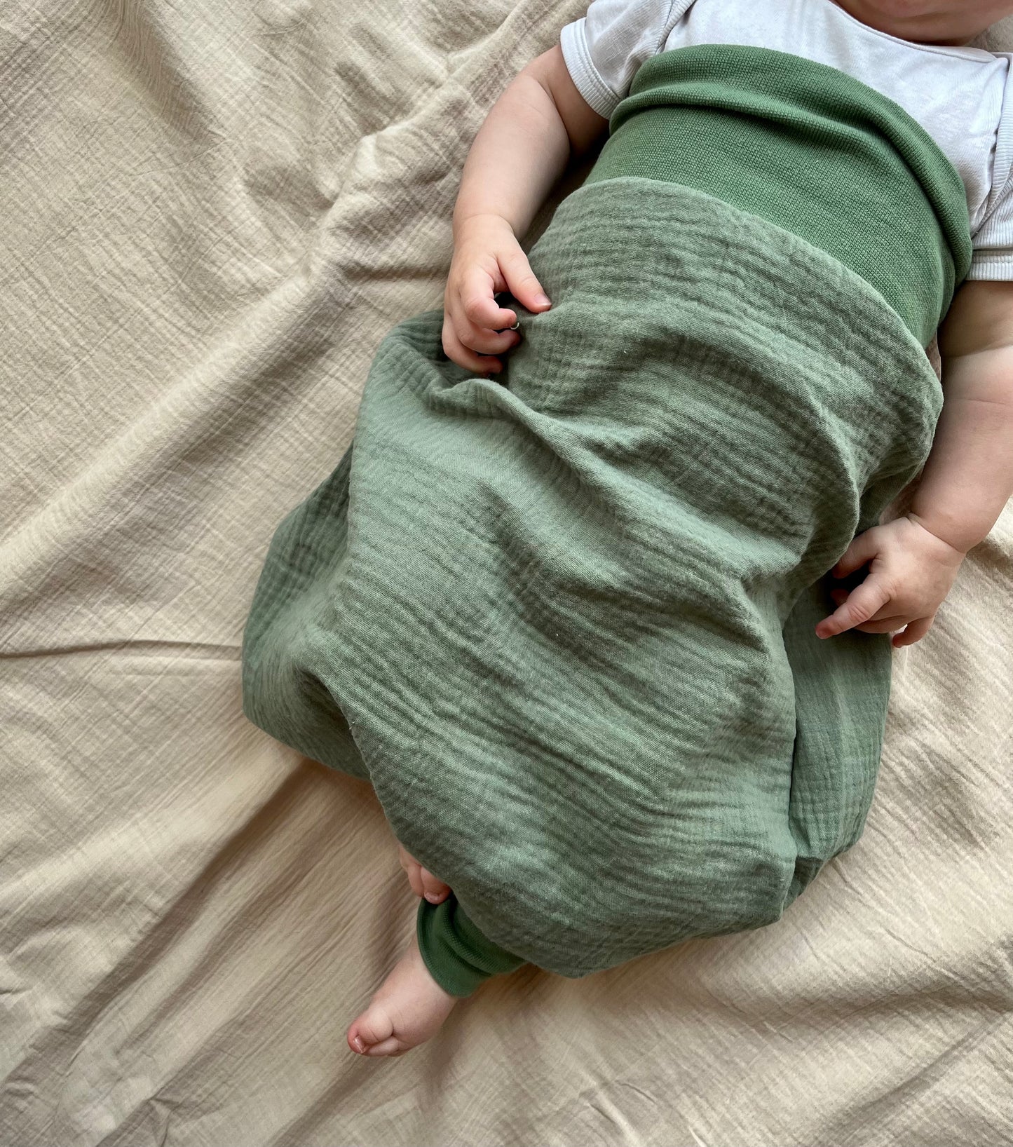 Musselin Strampelsack - senf