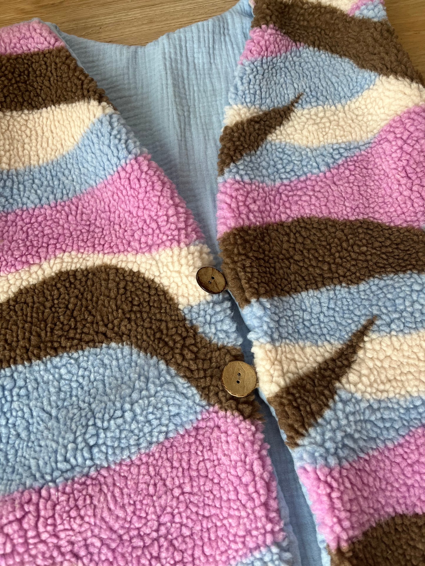 Teddy Weste Swirl Rosa