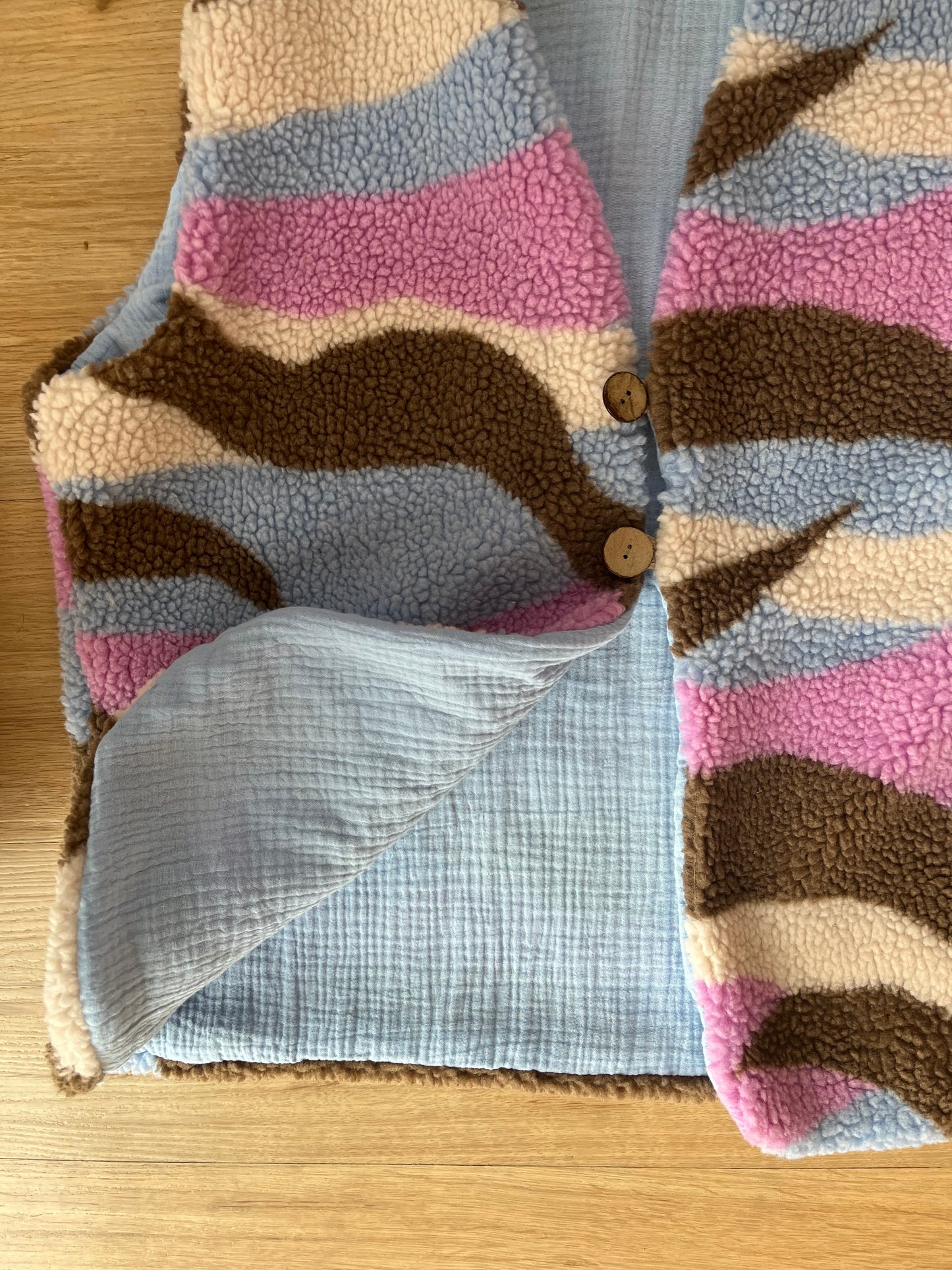Teddy Weste Swirl Rosa
