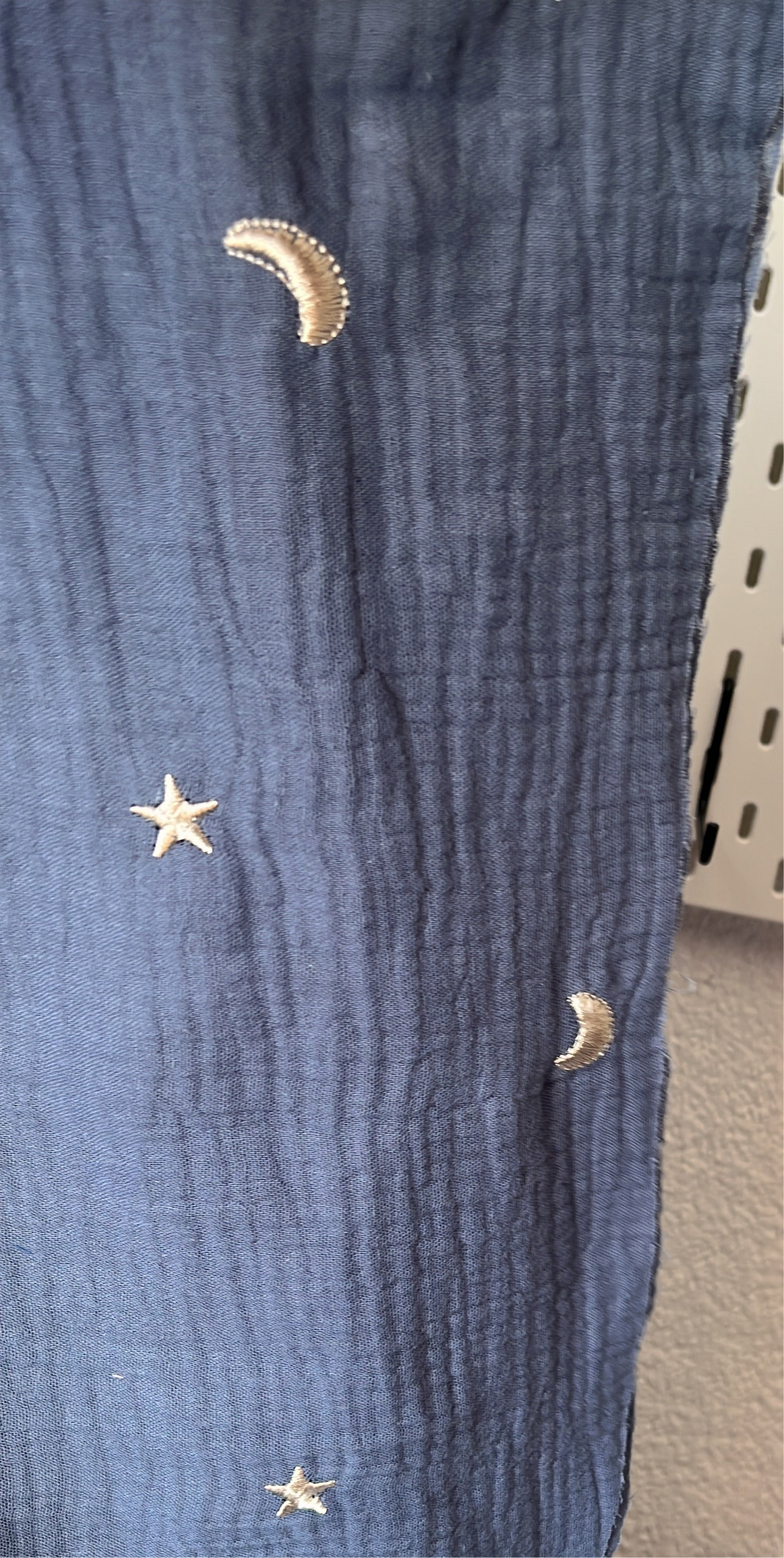 Musselin Decke Sternenhimmel Stickerei Dunkelblau