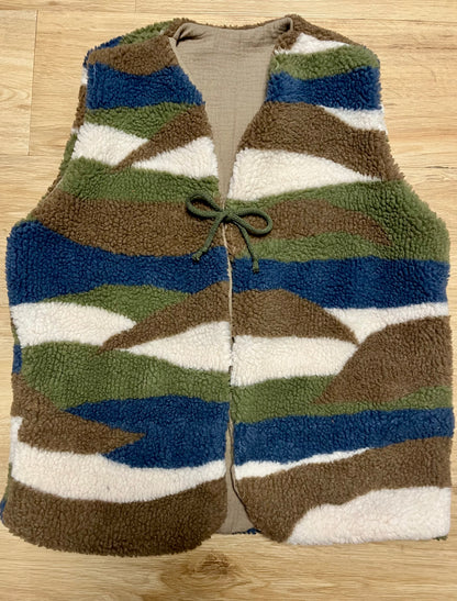 Teddy Weste Swirl Blue Green