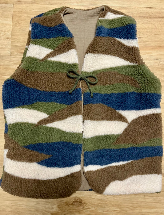 Teddy Weste Swirl Blue Green