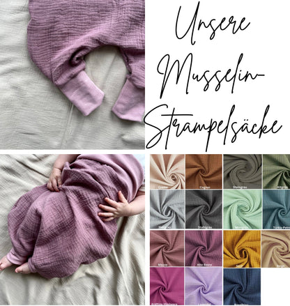 Musselin Strampelsack - senf