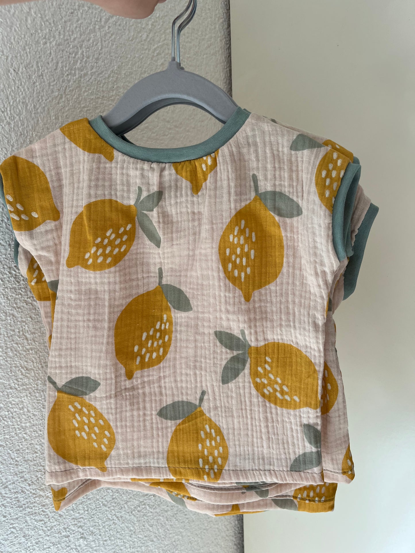 Musselin T-Shirt Zitronen Beige