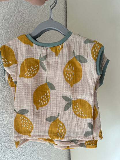 Musselin T-Shirt Zitronen Beige