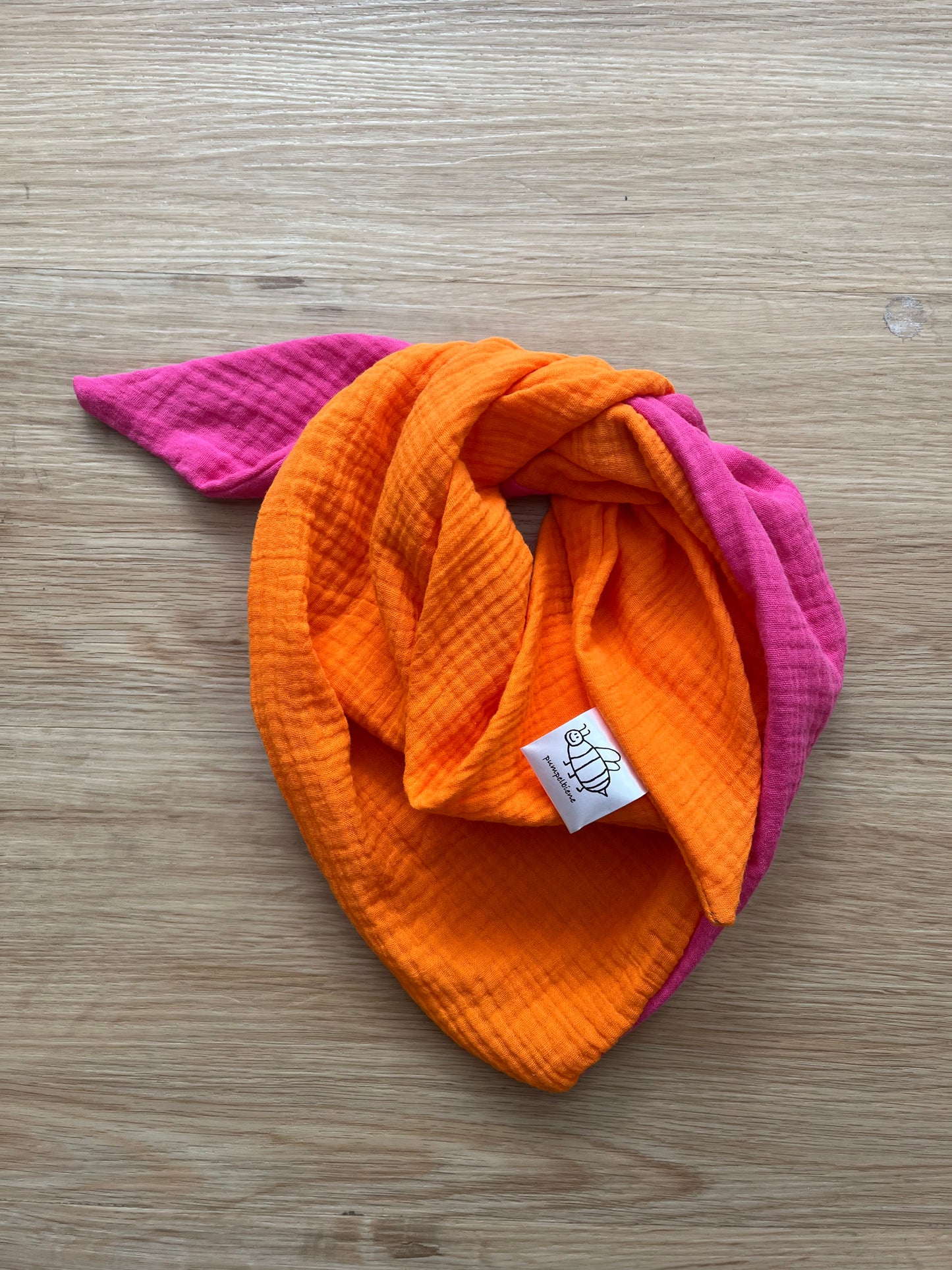 Halstuch Musselin Colourblock Pink Orange