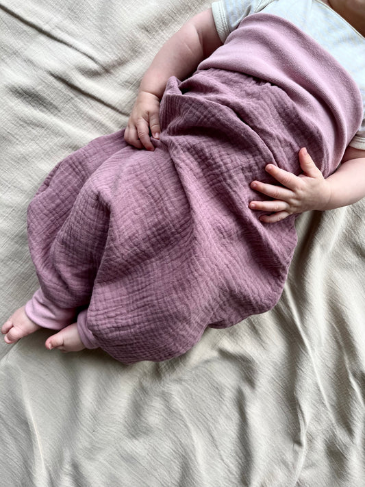 Musselin Strampelsack - mauve