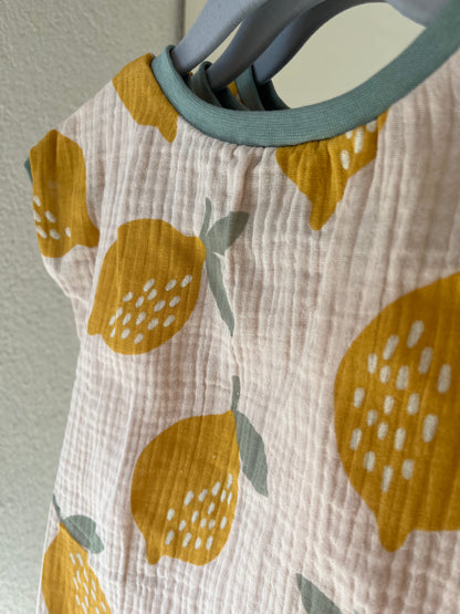 Musselin T-Shirt Zitronen Beige