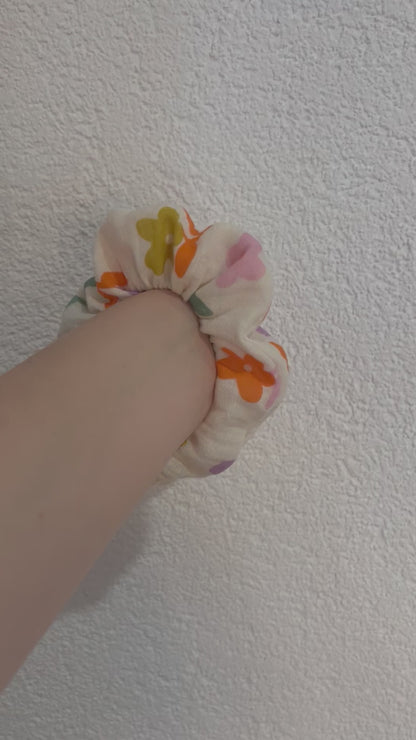 Scrunchie Musselin Blüten Pastell
