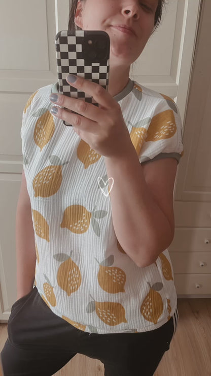 Musselin T-Shirt Zitronen